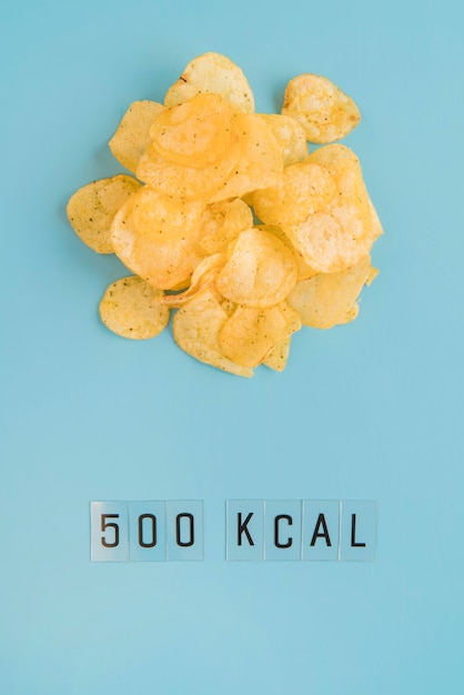 Top view chips and kcal count