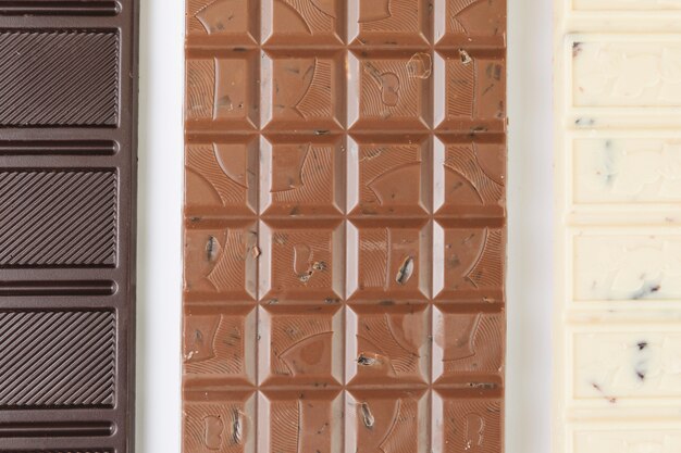 Top view chocolate bars