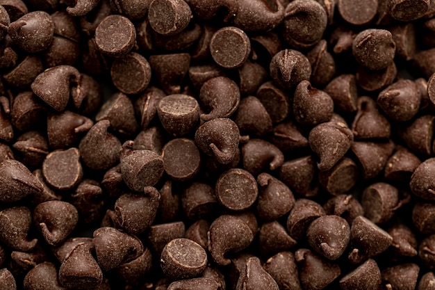 Foto gratuita vista dall'alto di caramelle al cioccolato