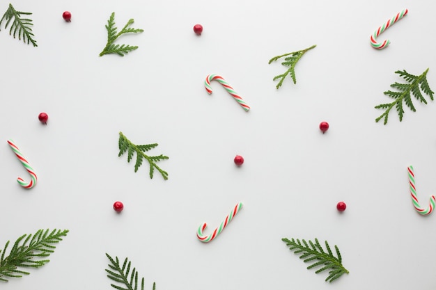 Free photo top view christmas concept decoration