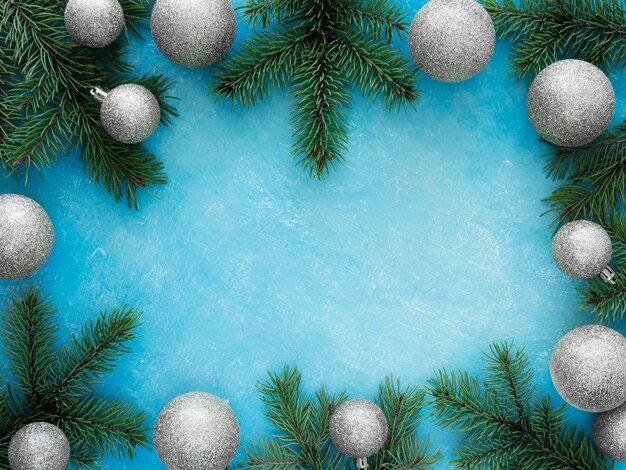 Top view of christmas concept with copy space