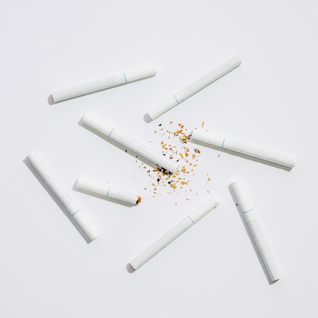 담배 나쁜 습관 개념의 상위 뷰