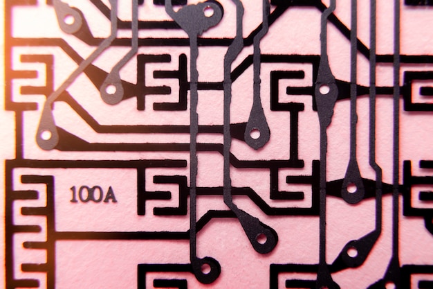 Top view circuit board close-up