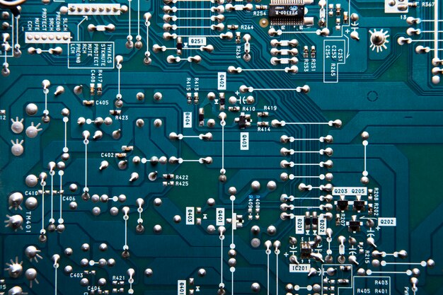 上面図の回路基板のクローズアップ