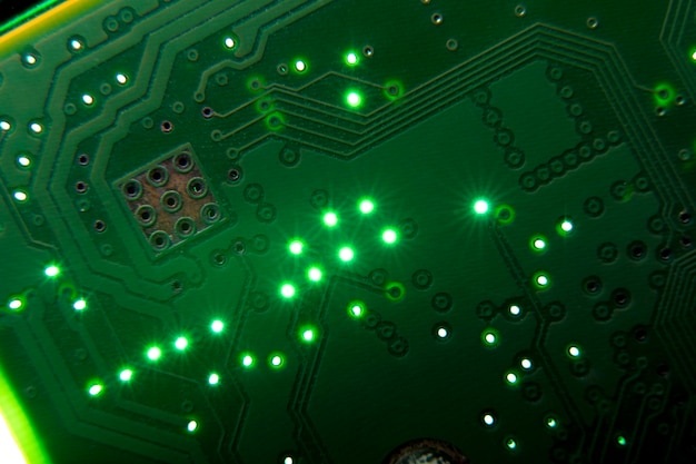 Top view circuit board close-up