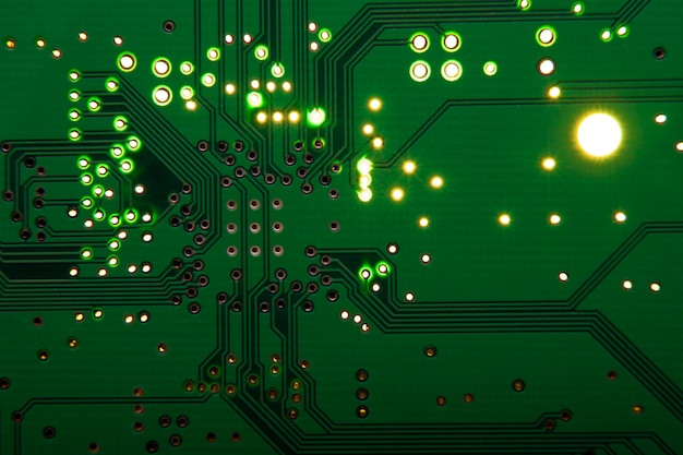 Top view circuit board close-up