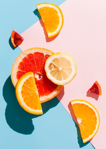 Top view citrus arrangement