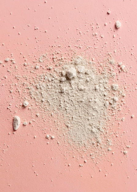 Top view of clay powder mixture