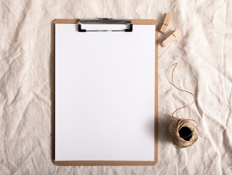 Free Photo top view clipboard with copy space