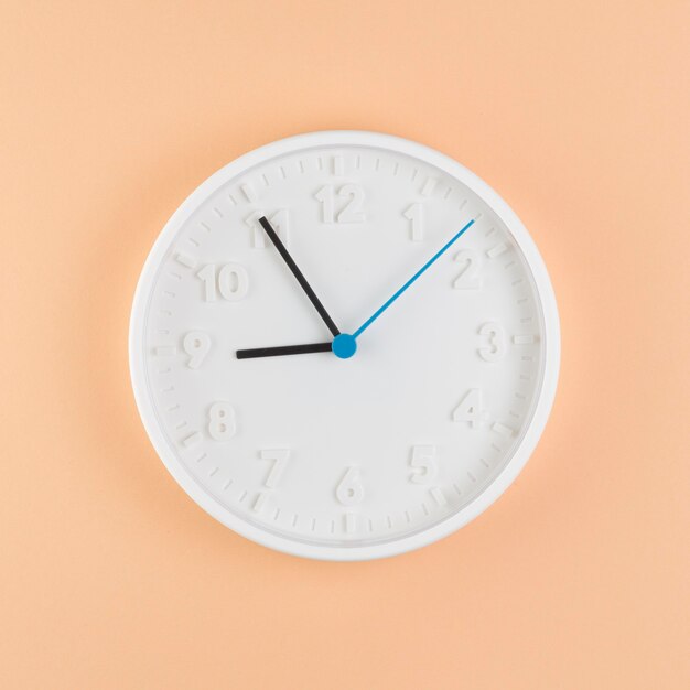 Top view of clock on desk