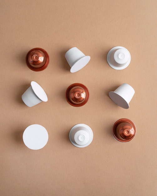 Top view coffee capsules