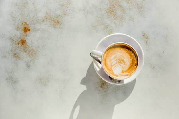 Top view of a coffee cup