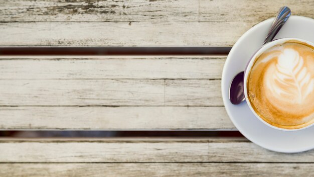 Top view of a coffee cup