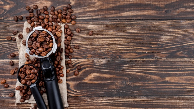 Vista dall'alto di caffè con spazio di copia