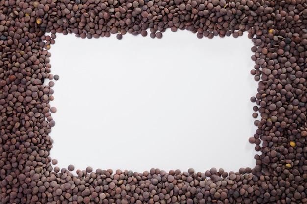 Top view collection of lentils with copy space