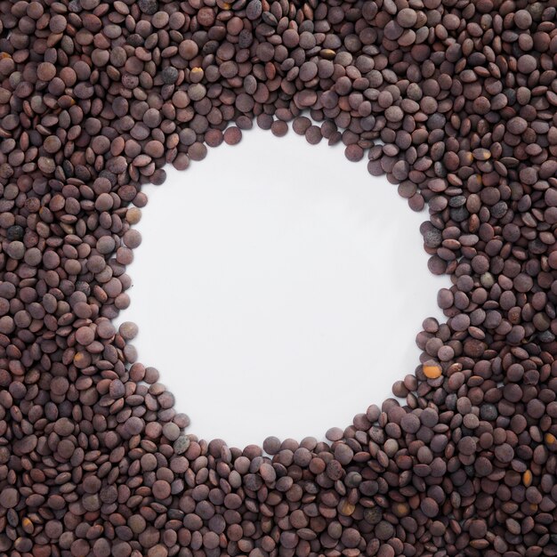 Top view collection of lentils with copy space