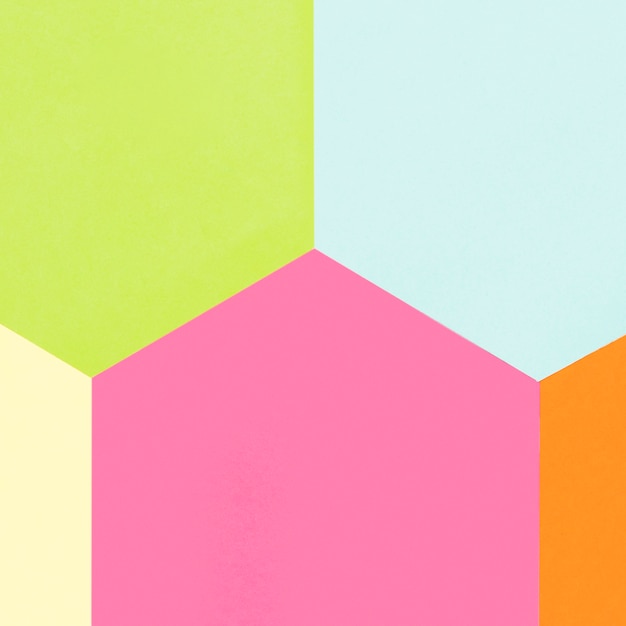 Top view colorful geometric shapes