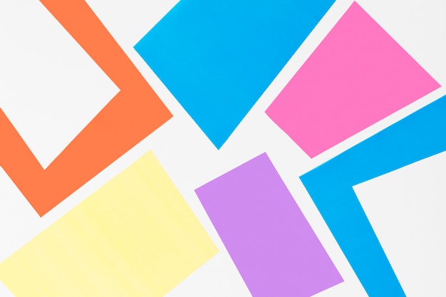 Top view colorful geometric shapes