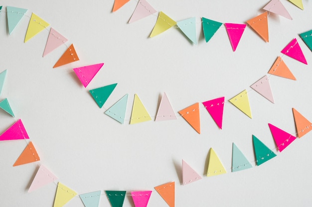 Free photo top view colorful paper garland