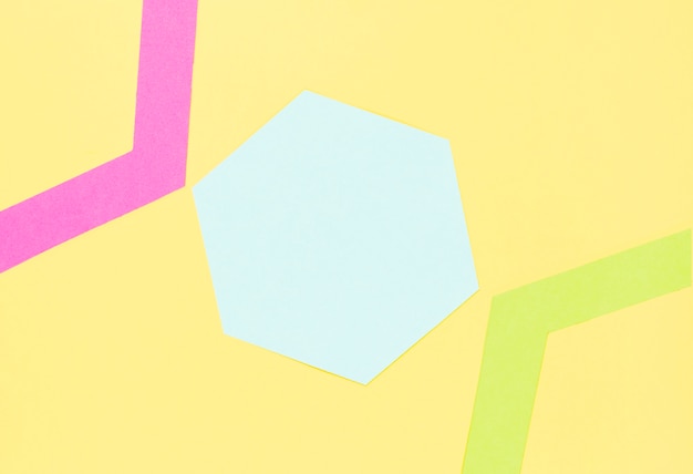 Free photo top view colorful paper hexagon