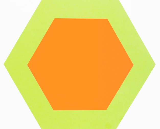 トップビューカラフルな紙の六角形