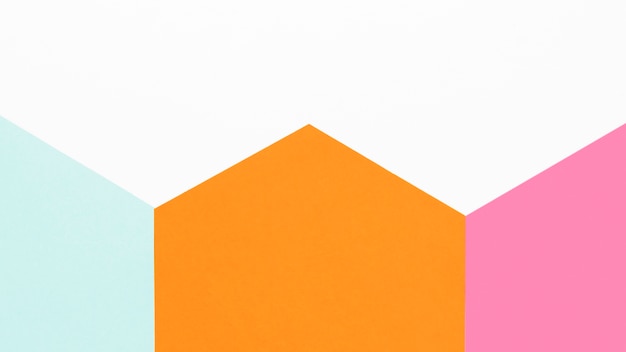 Free photo top view colorful paper hexagon