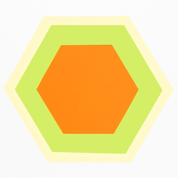トップビューカラフルな紙の六角形