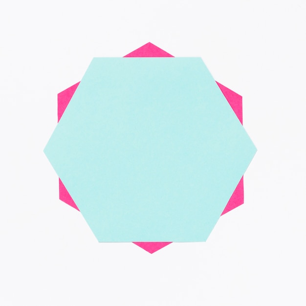 Free photo top view colorful paper hexagon