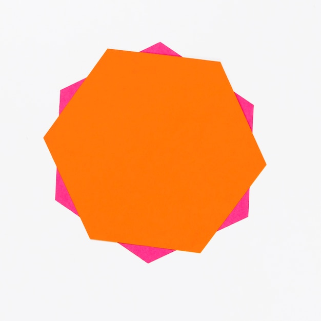 Top view colorful paper hexagon