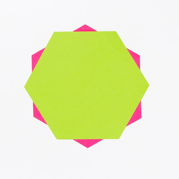 Free photo top view colorful paper hexagon