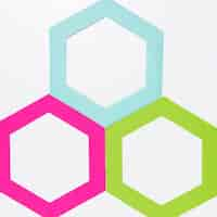 Free photo top view colorful paper hexagon