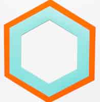 Free photo top view colorful paper hexagon