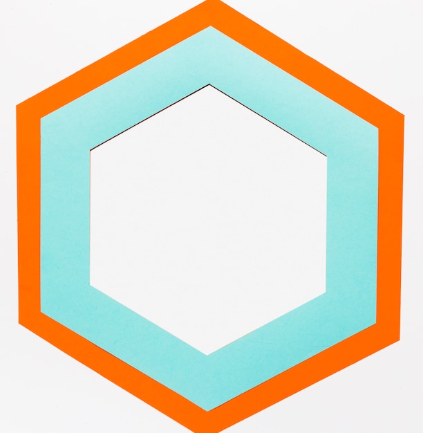 Top view colorful paper hexagon