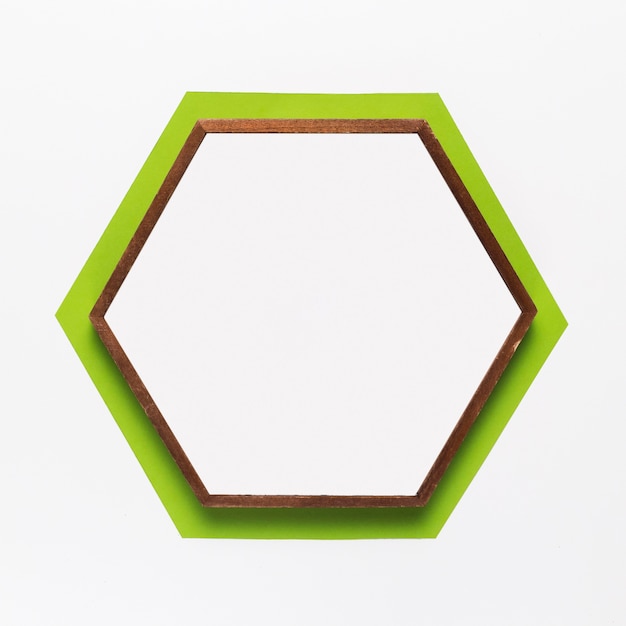 Top view colorful paper hexagon