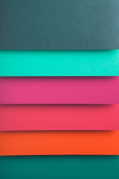 Top view of colorful paper sheets