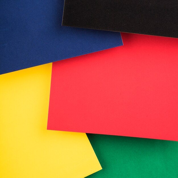 Top view of colorful paper sheets