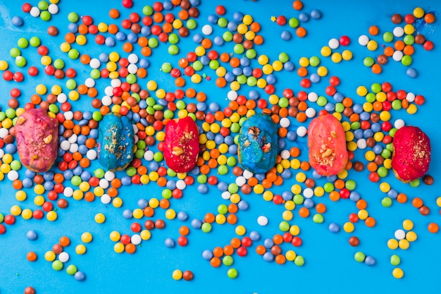 Free photo top view colorful pastries