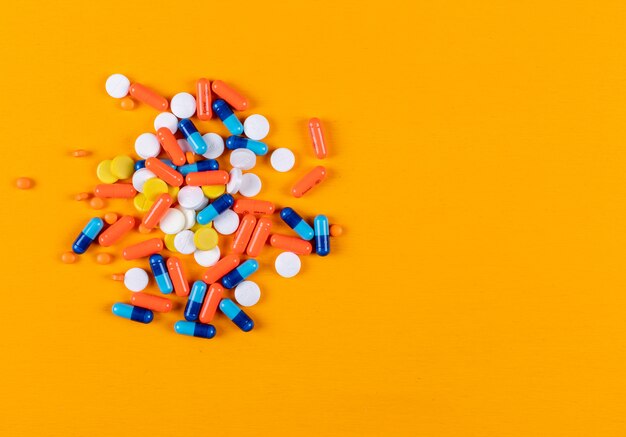 Top view of colorful pills