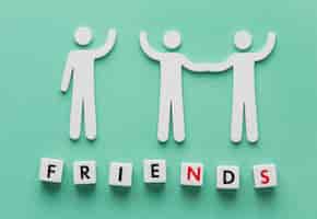 Free photo top view composition of still life friendship day elements