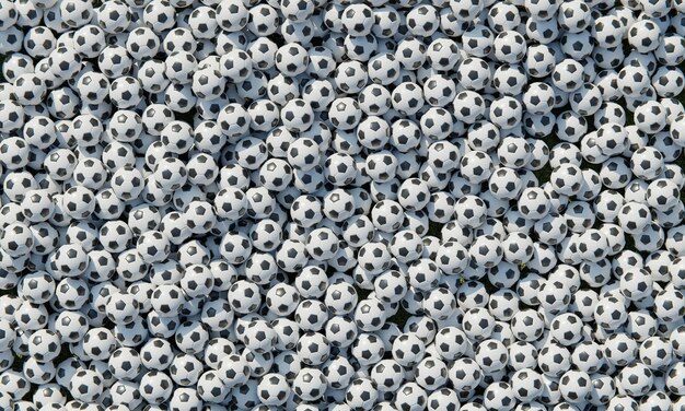 Top view of composition with soccer balls