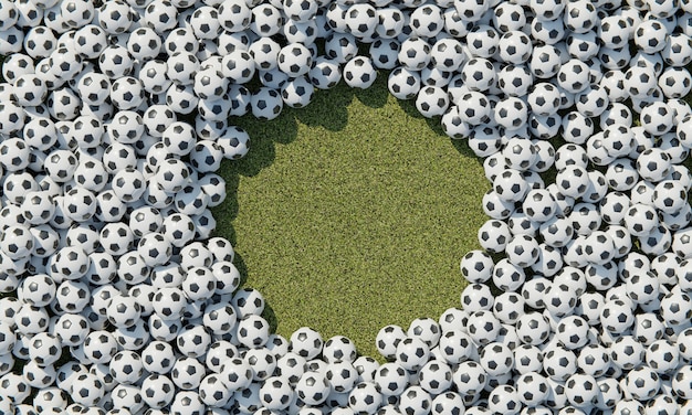Free photo top view of composition with soccer balls