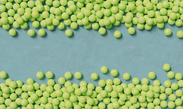 Top view of composition with tennis balls