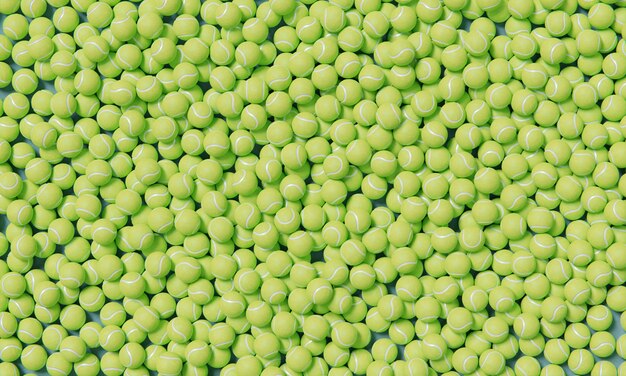 Top view of composition with tennis balls