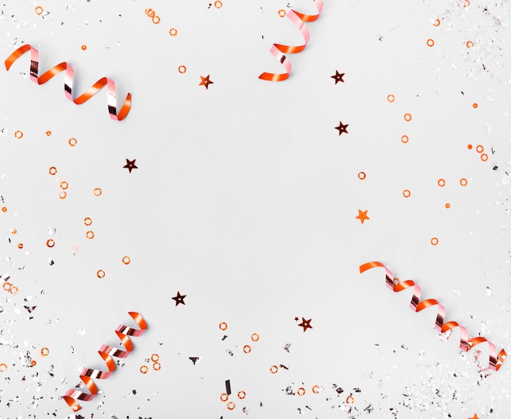 Free Photo top view copy space background with ribbons