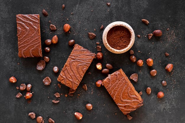 맛있는 초콜릿 제품의 평면도 창의적인 배치
