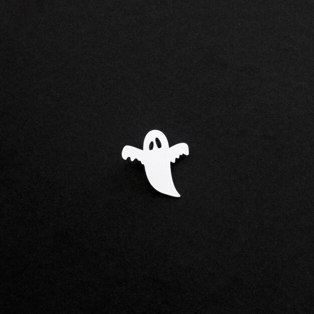 Top view creepy halloween ghost with copy space