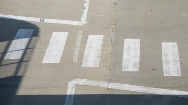 Top view crosswalk in a street