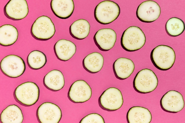 Top view of cucumber slices