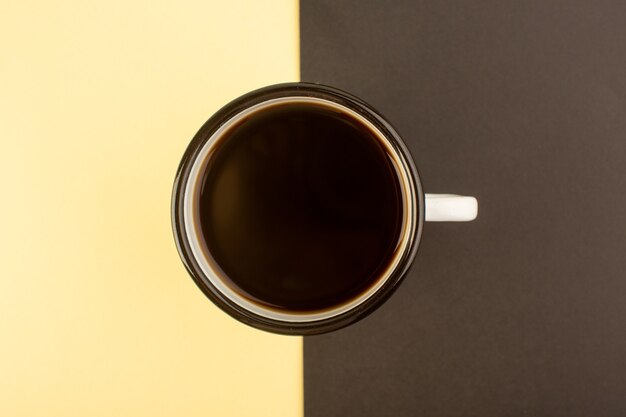 A top view cup of coffee