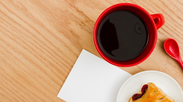 Top view cup of coffee 